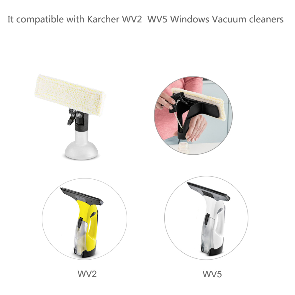 High Quality Replacement 2 pieces, Microfiber mop cover Indoor For Kärcher WV 2 / 5 Plus, WV 2 / 5 Premium spray bottles with Velcro